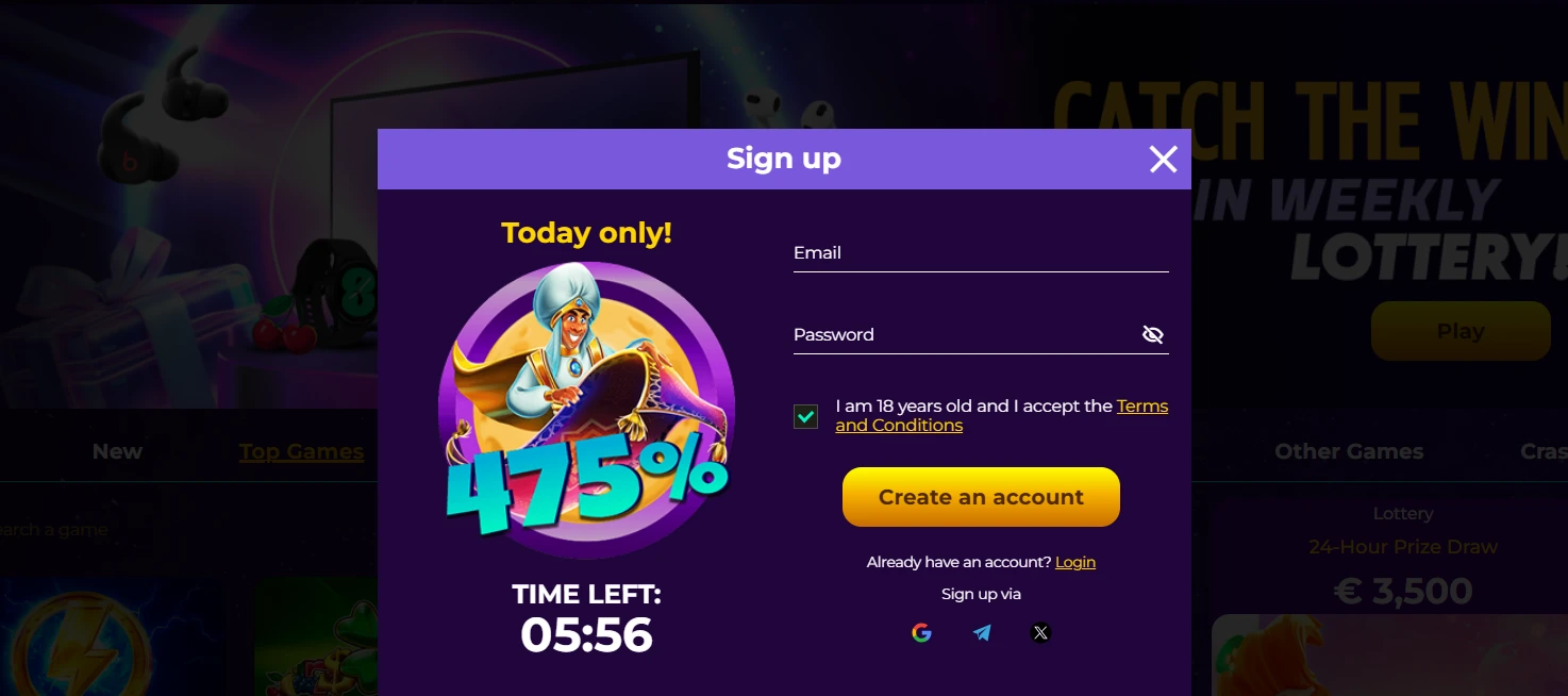 midnight casino register